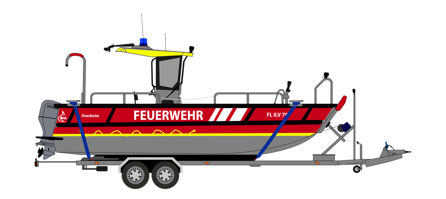 Mehrzweckboot MZB der Feuerwehr Ilvesheim, Fahrzeuggrafik