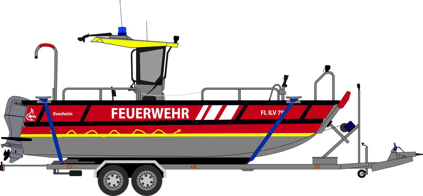 Mehrzweckboot MZB der Feuerwehr Ilvesheim, Fahrzeuggrafik